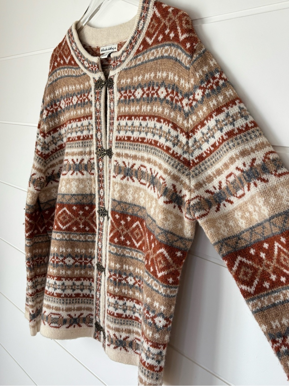 Telluride Clothing Co. 100% Wool Fair Isle Cardigan Sweater Women's XL - Picture 12 of 13